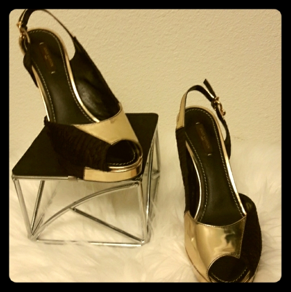 Louis Vuitton sling bag peep toe